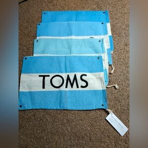 Toms Light Blue and White Shoe Bags SET OF 4